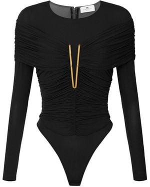 Elisabetta Franchi Long-Sleeves Bodysuit - Black