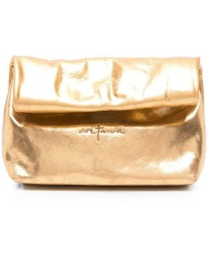 Cortana Delhi Small Leather Clutch - Natural