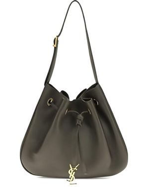 Saint Laurent Paris Vii Small Leather Hobo Bag - Black