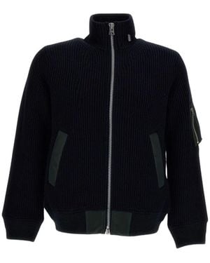 Sacai Wool Blouson Jacket - Blue