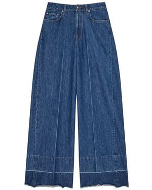 Givenchy Wide-Leg Denim Cotton Jeans - Blue