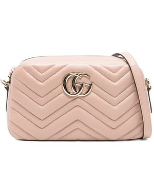 Gucci Gg Marmont Leather Camera Bag - Pink