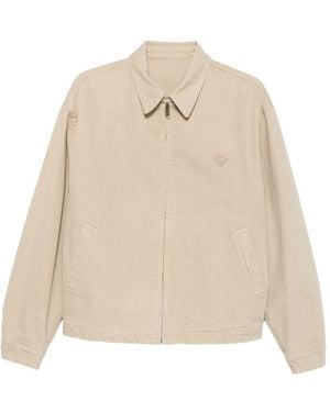 Prada Denim Cotton Blouson Jacket - Natural