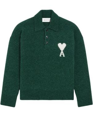 Ami Paris Ami De Coeur Polo Shirt - Green