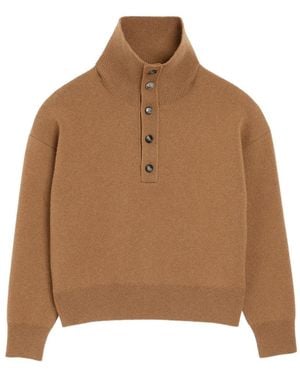 Ami Paris Maglione A Collo Alto - Marrone