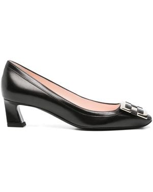 Roger Vivier Trompette Leather Court Shoes - Brown
