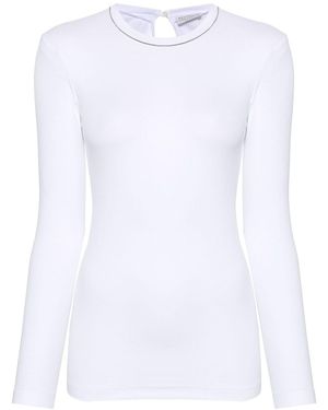 Brunello Cucinelli Cotton Crewneck Jumper - White