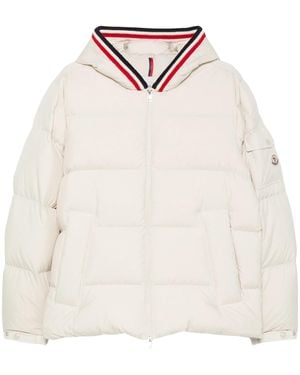 Moncler Giacca Trapuntata Con Cappuccio - Bianco
