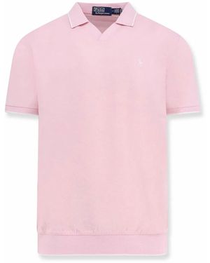 Ralph Lauren Powder V-Neck Polo - Pink