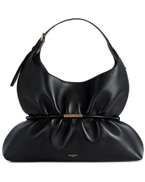Balmain Sphynx Medium Leather Handbag - Black