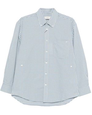 DUNST Checked Cotton Shirt - Blue