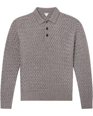 Bottega Veneta Wool Polo Shirt - Grey