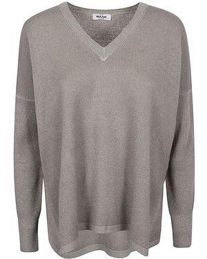Base London Wool V-Necked Jumper - Grey