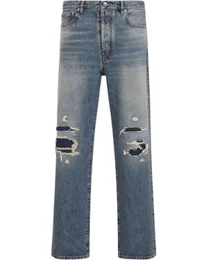 Maison Margiela Distressed Straight-Leg Jeans - Blue