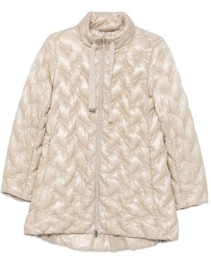 Herno Quilted Midi Down Jacket - Natural