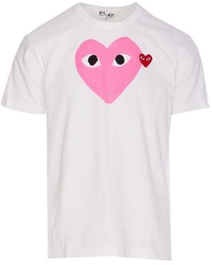 Comme des Garçons Logo Cotton T-Shirt - Pink