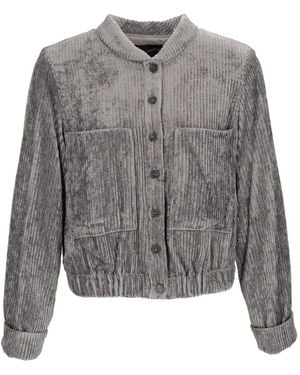 Emporio Armani Velvet Blouson Jacket - Grey
