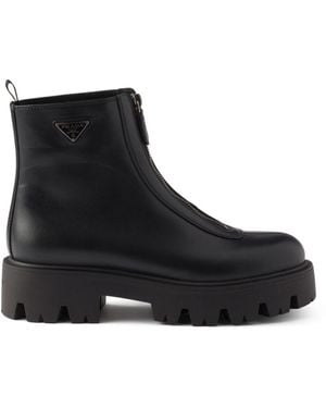Prada Leather Boots - Black