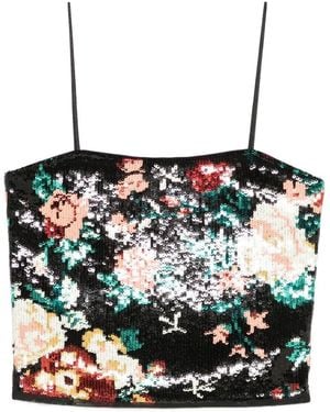 forte_forte Sequined Bralette Top - Black