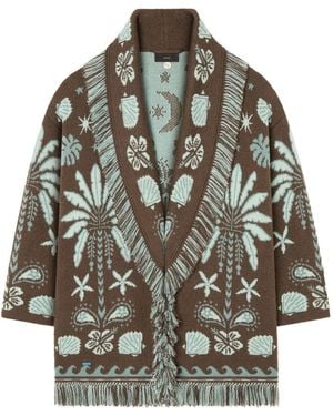 Alanui Echoes Of The Island Wool And Cotton Cardigan - Grey