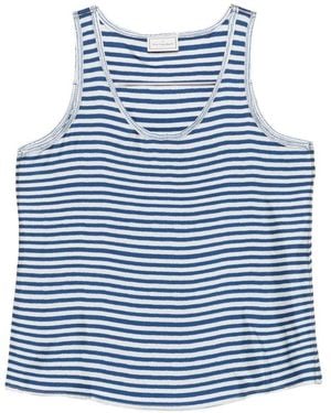 Pierre Louis Mascia Striped Silk Top - Blue