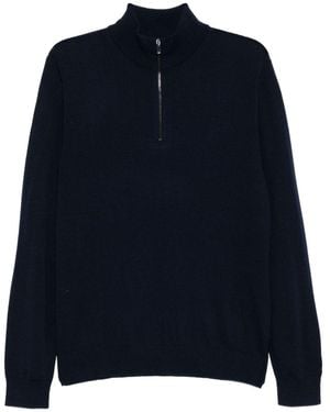 Michael Kors Round Neck Half Zip Jumper - Blue
