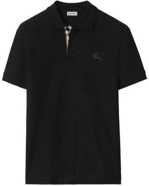 Burberry Eddie Cotton Polo Shirt - Black