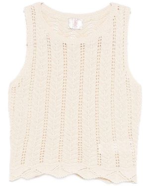 Bye Knitted Cotton Top - Natural