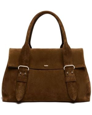 Max Mara Suede Leather Handbag - Brown