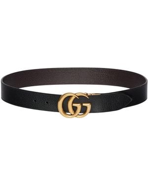 Gucci Reversible Gg Leather Belt - White