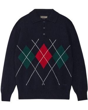 Baracuta Argyle Maglia A Collo Polo - Blu