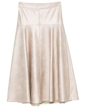 forte_forte Eco Leather Midi Skirt - Natural