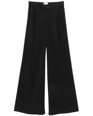 Via Masini 80 Linen Blend Trousers - Black