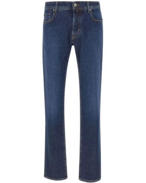 Jacob Cohen Logo Patch Slim-Fit Jeans - Blue