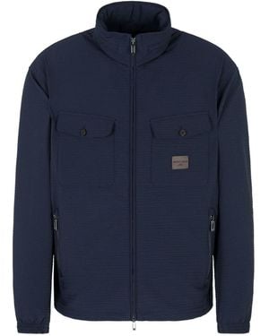 Emporio Armani Nylon Blouson Jacket - Blue