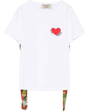 ALESSANDRO ENRIQUEZ Cuore Cotton T-Shirt - White