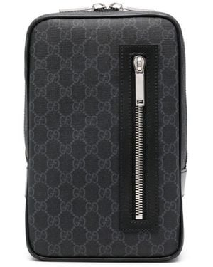 Gucci Leather Clutch Bag With Logo - Black