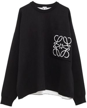 Loewe Anagram Cotton Jumper - Black
