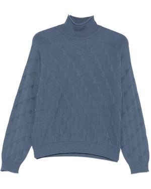 Emporio Armani High-Neck Jumper - Blue