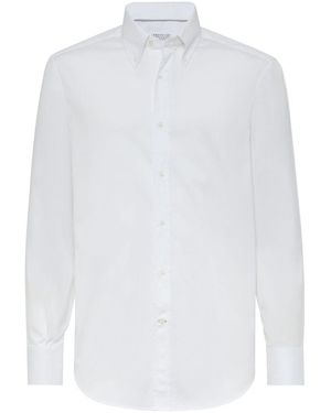 Brunello Cucinelli Camicia Di Cotone - Bianco