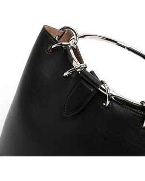 Alaïa Ring Medium Leather Bucket Bag - Black