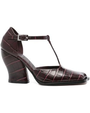 Loewe Onda Leather Court Shoes - Brown
