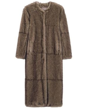 Stand Studio Hilma Faux Fur Long Coat - Brown