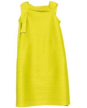 Pleats Please Issey Miyake Pleated Midi Dress - Yellow
