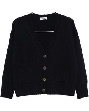 Base London Wool V-Necked Cardigan - Black