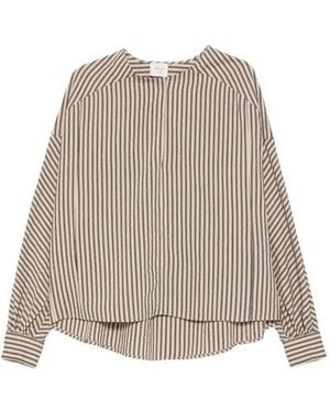 Alysi Striped Blouse - Natural