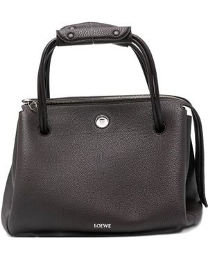Loewe Madrid Large Leather Handbag - Black