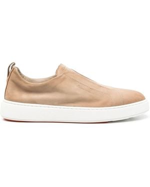 Santoni Nubuck Slip-On Trainers - Pink