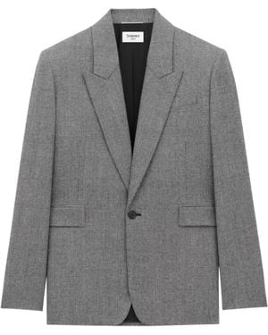Saint Laurent Flannel Single-Breasted Jacket - Grey