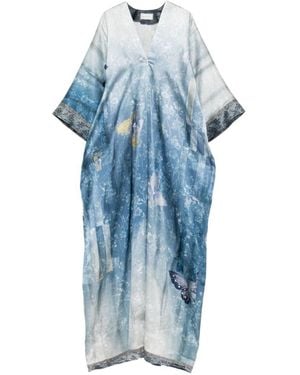Pierre Louis Mascia Printed Silk Dress - Blue